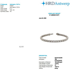 Round Shape 0.29 up EF VVS-VS - 18k White Gold Tennis Bracelet