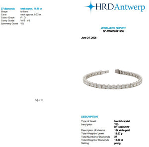 Round Shape 0.32 up FG VVS-VS - 18k White Gold Tennis Bracelet