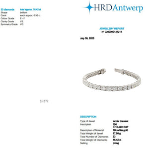 Round Shape 0.50 up EF VS - 18K White Gold Tennis Bracelet