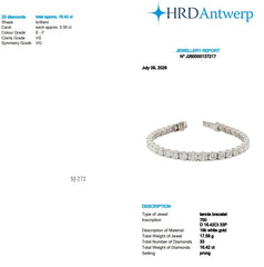 Round Shape 0.50 up EF VS - 18K White Gold Tennis Bracelet
