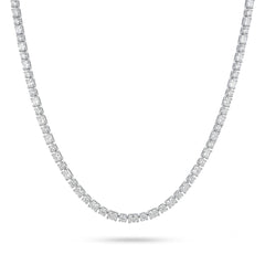 Radiant Shape 0.32 up & Round Shape 0.20 up EF VVS-VS - 18K White Gold Tennis Necklace