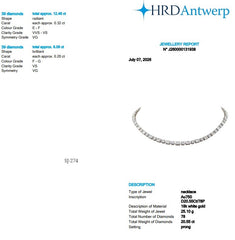 Radiant Shape 0.32 up & Round Shape 0.20 up EF VVS-VS - 18K White Gold Tennis Necklace