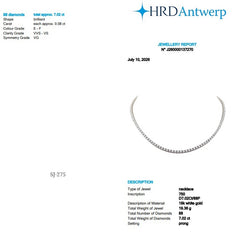 Round Shape 0.08 up EF VVS-VS - 18K White Gold Half Tennis Necklace
