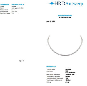 Round Shape 0.09 up EF VVS-VS - 18K White Gold Tennis Necklace
