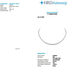 Round Shape 0.09 up EF VVS-VS - 18K White Gold Tennis Necklace