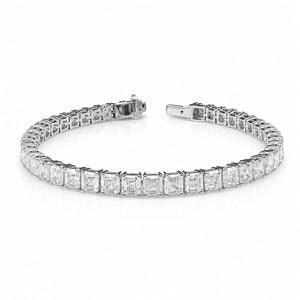 Asscher Shape 0.31 up EF VVS - 18K White Gold Tennis Bracelet