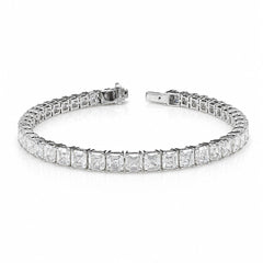 Asscher Shape 0.31 up EF VVS - 18K White Gold Tennis Bracelet