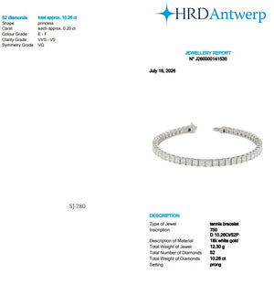 Princess Shape 0.20 up EF VVS-VS - 18k White Gold Tennis Bracelet