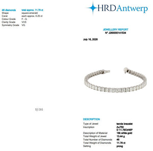 Asscher Shape 0.25 up FG VVS - 18K White Gold Tennis Bracelet