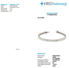 Asscher Shape 0.25 up FG VVS - 18K White Gold Tennis Bracelet
