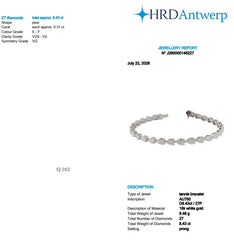 Pear Shape 0.31 up EF VVS-VS - 18K White Gold Tennis Bracelet