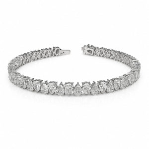 Pear Shape 0.24 up EF VVS-VS - 18K White Gold Tennis Bracelet