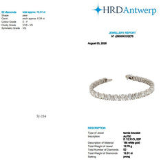 Pear Shape 0.24 up EF VVS-VS - 18K White Gold Tennis Bracelet