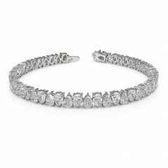 Pear Shape 0.24 up EF VVS-VS - 18K White Gold Tennis Bracelet
