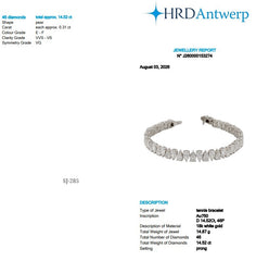 Pear Shape 0.31 up EF VVS-VS - 18K White Gold Tennis Bracelet