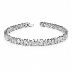 Pear Shape 0.31 up EF VVS-VS - 18K White Gold Tennis Bracelet