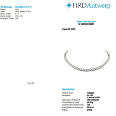 Oval Shape 0.32 up EF VVS-VS - 18K White Gold Tennis Necklace
