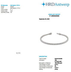 Round Shape 0.10 up EF VVS - 18k White Gold Tennis Bracelet