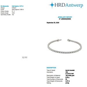 Round Shape 0.08 up EF VVS - 18k White Gold Tennis Bracelet