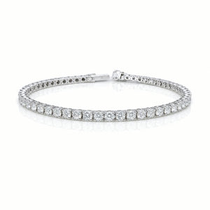 Round Shape 0.08 up EF VVS - 18k White Gold Tennis Bracelet