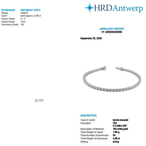 Round Shape 0.08 up EF VVS - 18k White Gold Tennis Bracelet