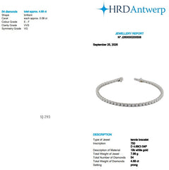 Round Shape 0.08 up EF VVS - 18k White Gold Tennis Bracelet