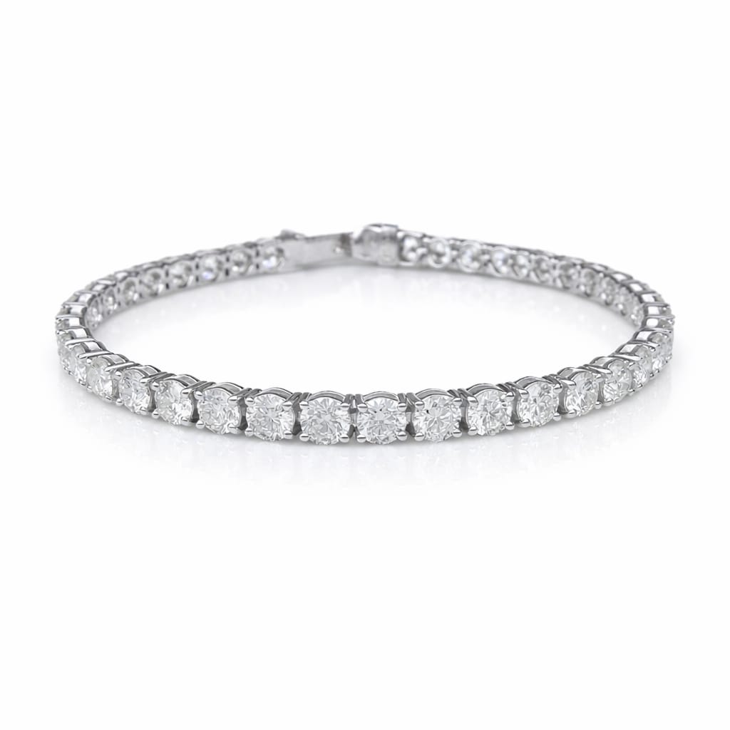 Round Shape 0.25 up GH VS-SI - 18k White Gold Tennis Bracelet
