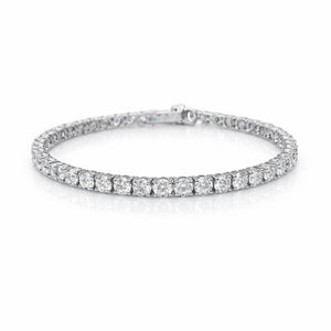 Round Shape 0.19 up GH VS - 18k White Gold Tennis Bracelet