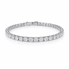 Round Shape 0.24 up GH VS - 18k White Gold Tennis Bracelet