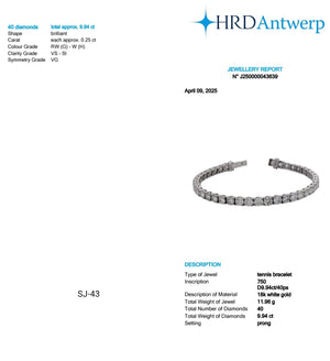 Round Shape 0.25 up GH VS-SI - 18k White Gold Tennis Bracelet