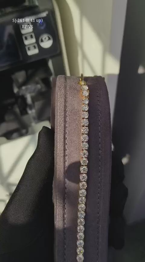 Round Shape 0.41 up EF VS - 18K Rose Gold Tennis Bracelet