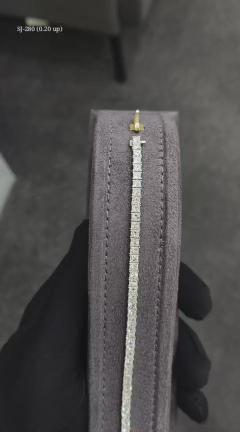 Princess Shape 0.20 up EF VVS-VS - 18k White Gold Tennis Bracelet