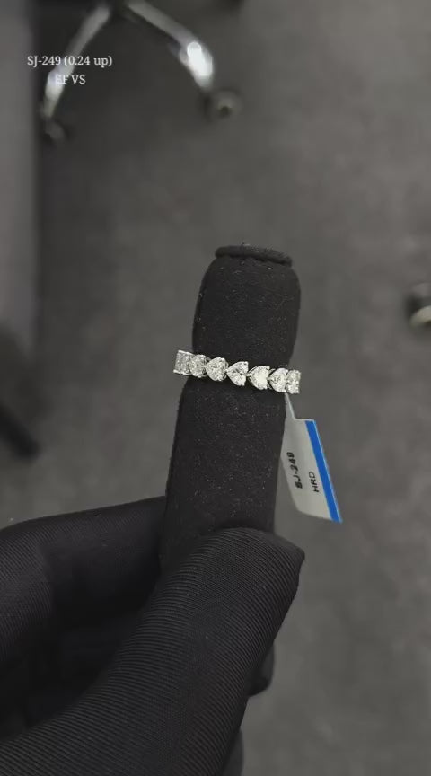 Heart Shape 0.24 up EF VS - 18K White Gold Eternity Ring