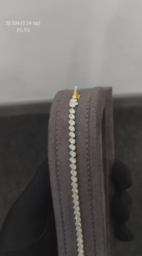 Oval Shape 0.24 up FG VS - 18K White Gold Tennis Bracelet
