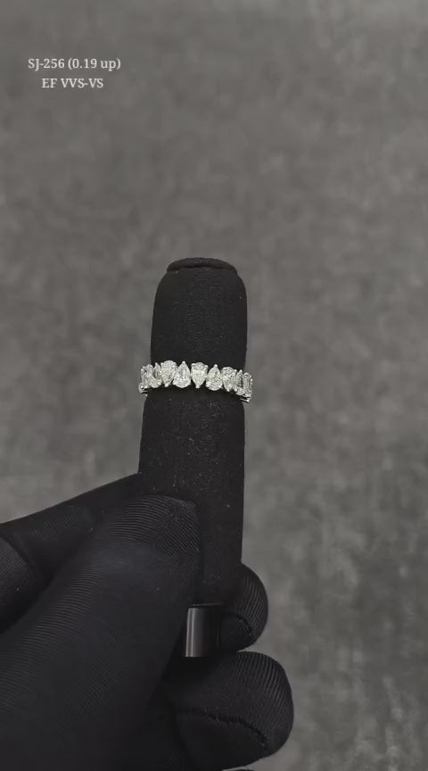 Pear Shape 0.19 up EF VVS-VS - 18K White Gold Eternity Ring