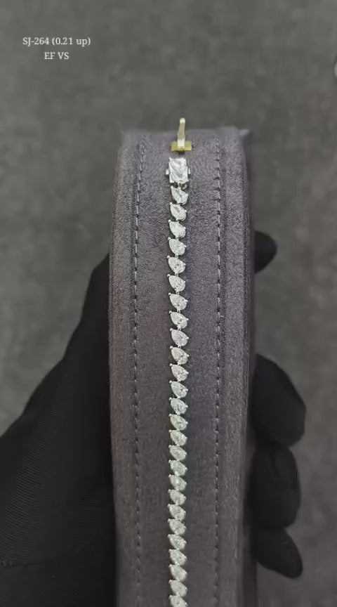 Pear Shape 0.21 up EF VS - 18K White Gold Tennis Bracelet