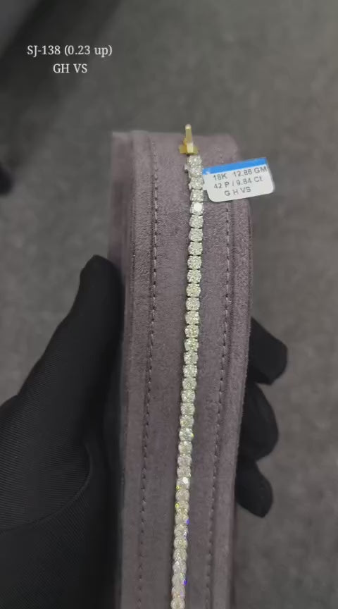 Round Shape 0.23 up GH VS - 18k White Gold Tennis Bracelet