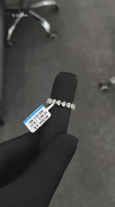 Heart Shape 0.21 up EF VVS-VS - 18K White Gold Eternity Ring