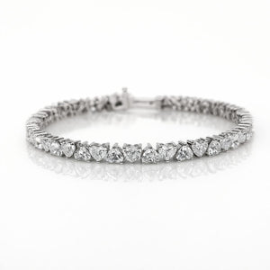 Heart Shape 0.20 up EF VVS-VS - 18K White Gold Bracelet