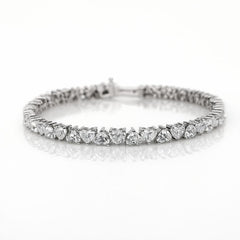 Heart Shape 0.20 up EF VVS-VS - 18K White Gold Bracelet