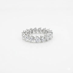 Heart Shape 0.19 up EF VVS-VS - 18K White Gold Eternity Ring
